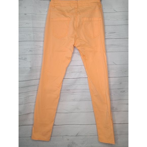 H&M LOGG 8 Skinny Jeans Orange Denim Stretch Ankle Slim - Picture 3 of 11